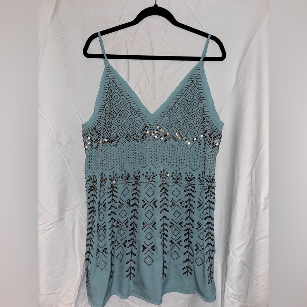 Free People Blue Embellished Mini Dress